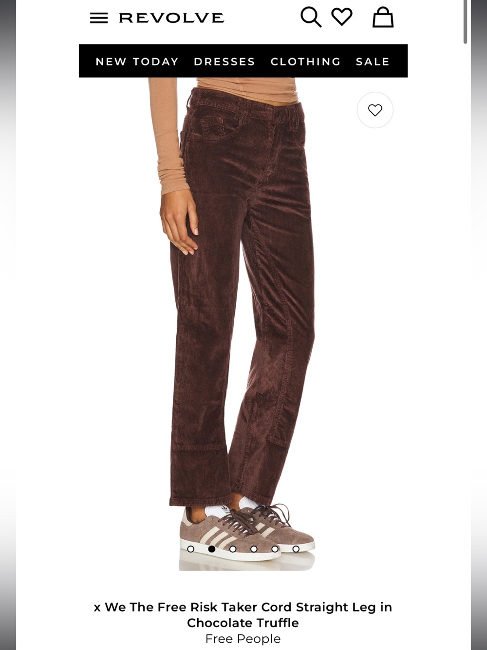 We The Free “Risk Taker” Cord Straight-leg in Chocolate Truffle by Free People